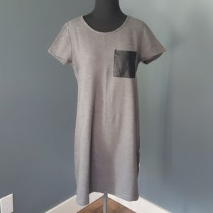 Gap T-shirt dress with leather pocket